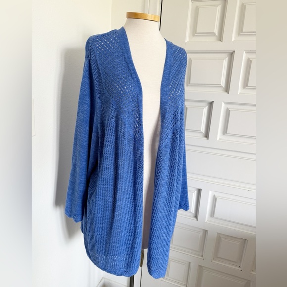 Croft & Barrow Blue Women's Cardigan Sweater Open Knit Size 3X - Picture 2 of 12